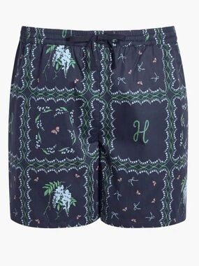 NWT Hill House Men’s Leo Shorts in Navy Floral Patchwork Cotton size XXL